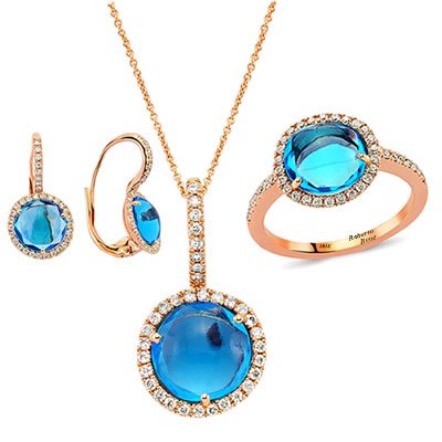 topaz taşlı van cat pırlanta set