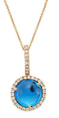 blue topaz taşlı van cat pırlanta kolye