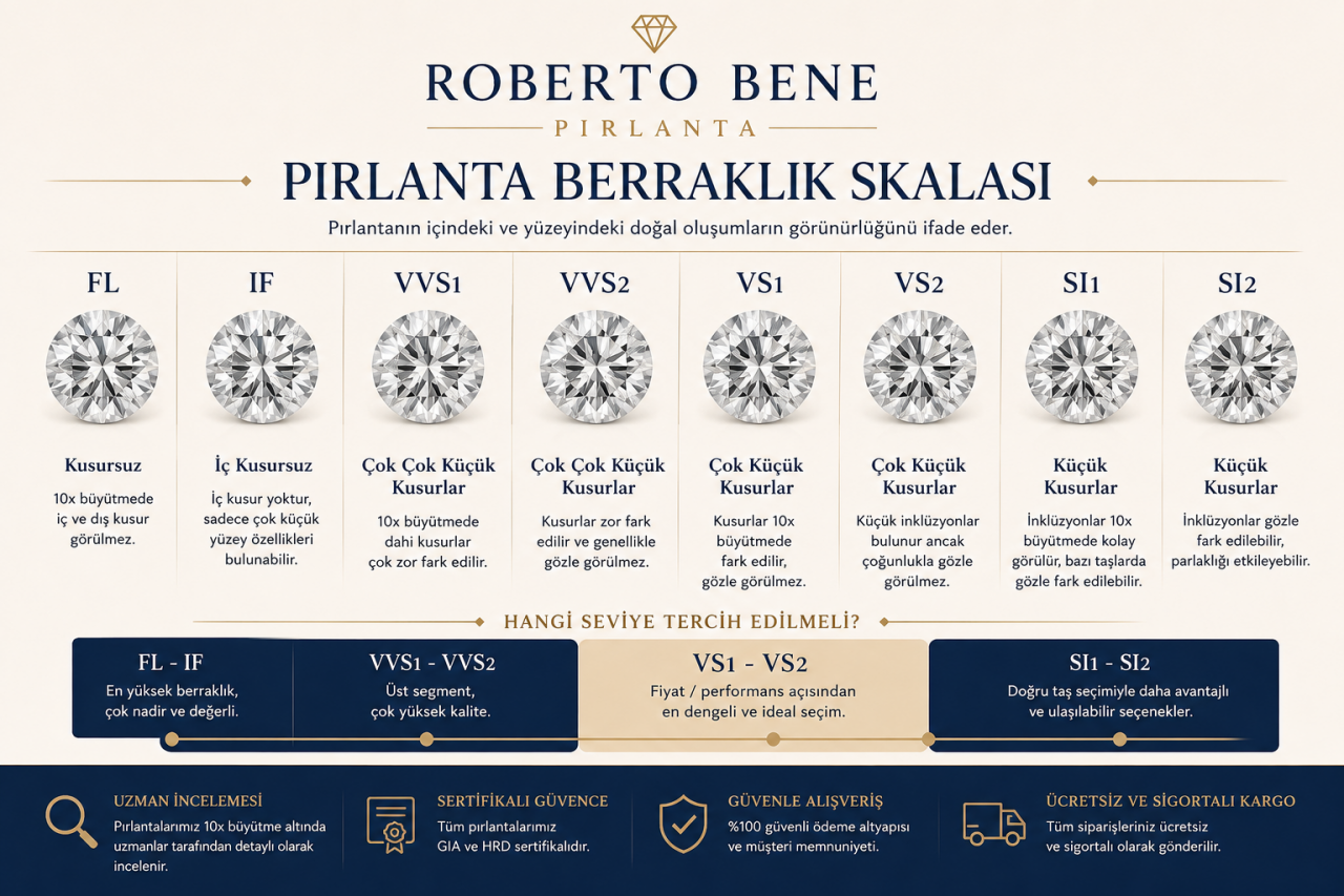 Pırlanta Berraklık (Clarity) Tablosu: Hangi Seviye Tercih Edilmeli? 
