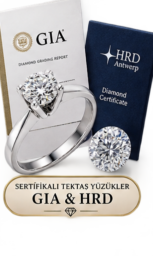 Sertifikalı Tektaş Yüzükler GIA & HRD