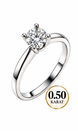 0.50 Karat Tektaş Pırlanta Yüzük