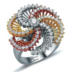 1.38 Karat Pırlantalı Girdap Model Yüzük | Roberto Bene