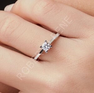 0.20 Karat E Renk HRD Sertifikalı Tektaş Pırlanta Yüzük