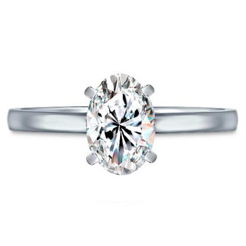 0.90 Karat Oval Kesim Tektaş Pırlanta Yüzük