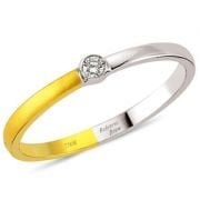 Sarı Beyaz Altın Tektaş Pırlanta Yüzük