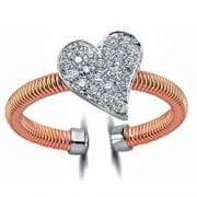 0.30 Karat Rose Altın Pırlantalı Kalp Yüzük