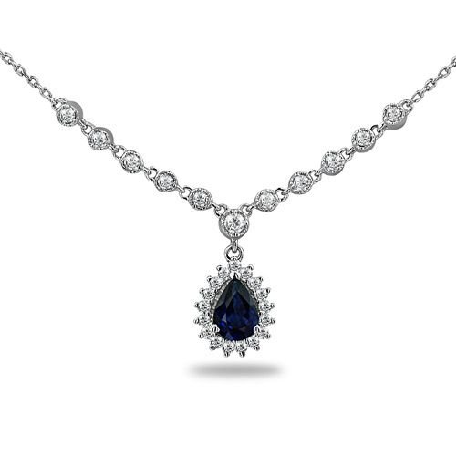 Tasarım Safir Pırlanta Kolye Sapphire