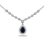 Tasarım Safir Pırlanta Kolye Sapphire