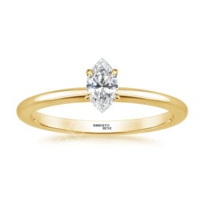 0.30 Karat Markiz Kesim Tektaş Yüzük | Roberto Bene Beyaz Altın