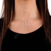 1.00 Karat Oval Kesim Pırlantalı Tria Kolye