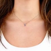 0.05 karat pırlantalı kolye sapphire