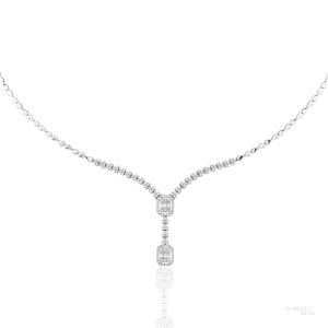 0,85 ct. F Renk SI Berraklık Pırlanta Baget Kesim Gerdanlık