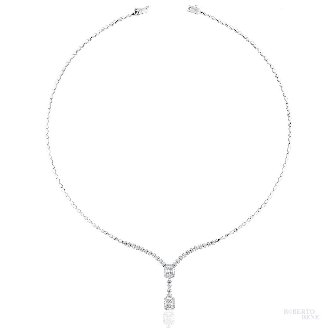 0,85 ct. F Renk SI Berraklık Pırlanta Baget Kesim Gerdanlık