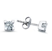 0.60 Karat F Renk SI Berraklık Tektaş Pırlanta Küpe –Uluslararası Sertifikalı