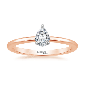 0.40 Karat Damla Kesim Tektaş Pırlanta Yüzük Beyaz Altın