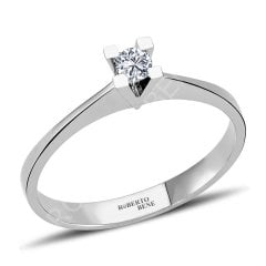 0.18 Karat F Renk SI Berraklık Pırlanta Tektaş Yüzük – Uluslararası Sertifikalı