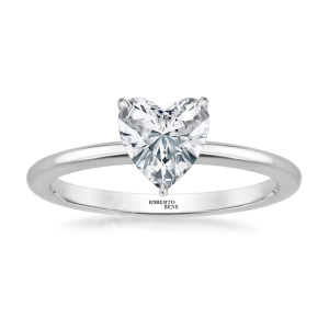 Kalp Kesim 0.50 Karat Pırlanta Yüzük Beyaz Altın