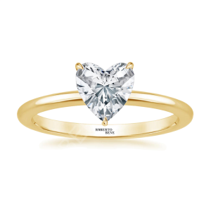 Kalp Kesim 0.50 Karat Pırlanta Yüzük Beyaz Altın