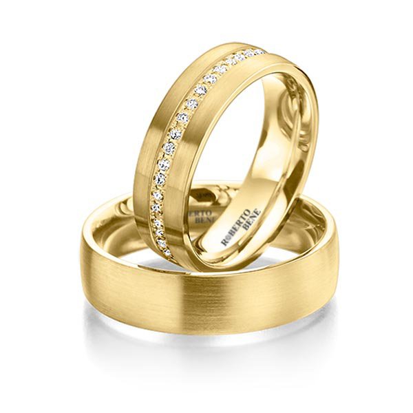 0.40ct Tamtur Pırlantalı Sarı Altın Çift Alyans
