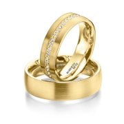 0.40ct Tamtur Pırlantalı Sarı Altın Çift Alyans