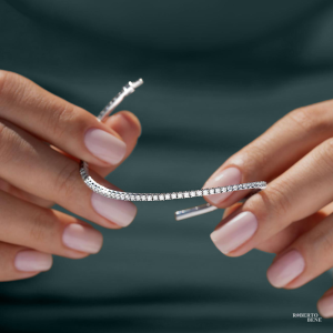 1.20 Karat Pırlantalı Özel Titanyumlu Esnek Bileklik