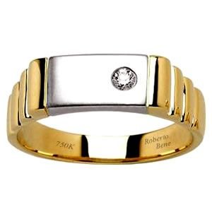 Tek Taş Erkek Pırlanta Yüzük 0.09 Karat