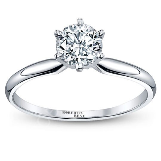 0.60 Karat F Renk SI1 Berraklık GIA Sertifikalı Tektaş Pırlanta Yüzük