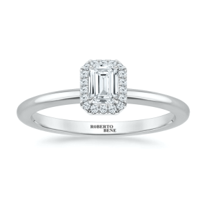 0.30 Karat Pırlantalı Emerald Kesim Tektaş Yüzük