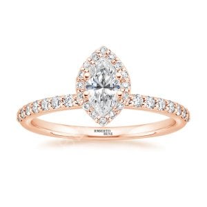 0,45 Karat Markiz Kesim Halo Design Tektaş Yüzük