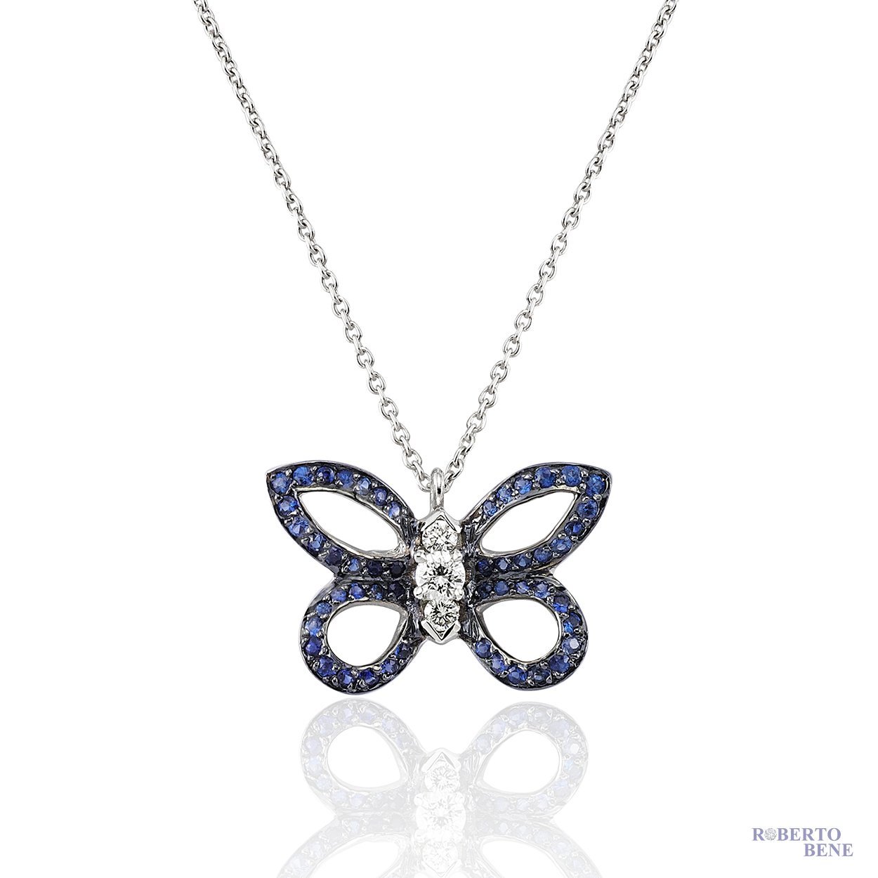 Safir ve Pırlantalı Lovely Kelebek Kolye