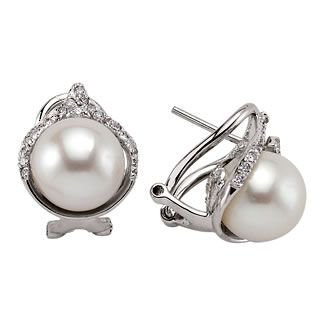 0.37 Karat İnci Set Pırlantalı İnci Küpe
