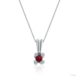 0.25 Karat Pırlantalı Yakut Tektaş Kolye
