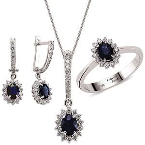 2.70 Karat Safir Taşlı Pırlanta Set