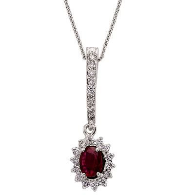 0.23 Karat Pırlanta Sallantılı Minimal Yakut Kolye
