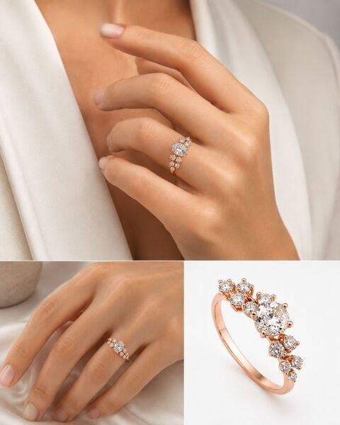 0.80 Karat Oval Kesim Pırlanta Yüzük