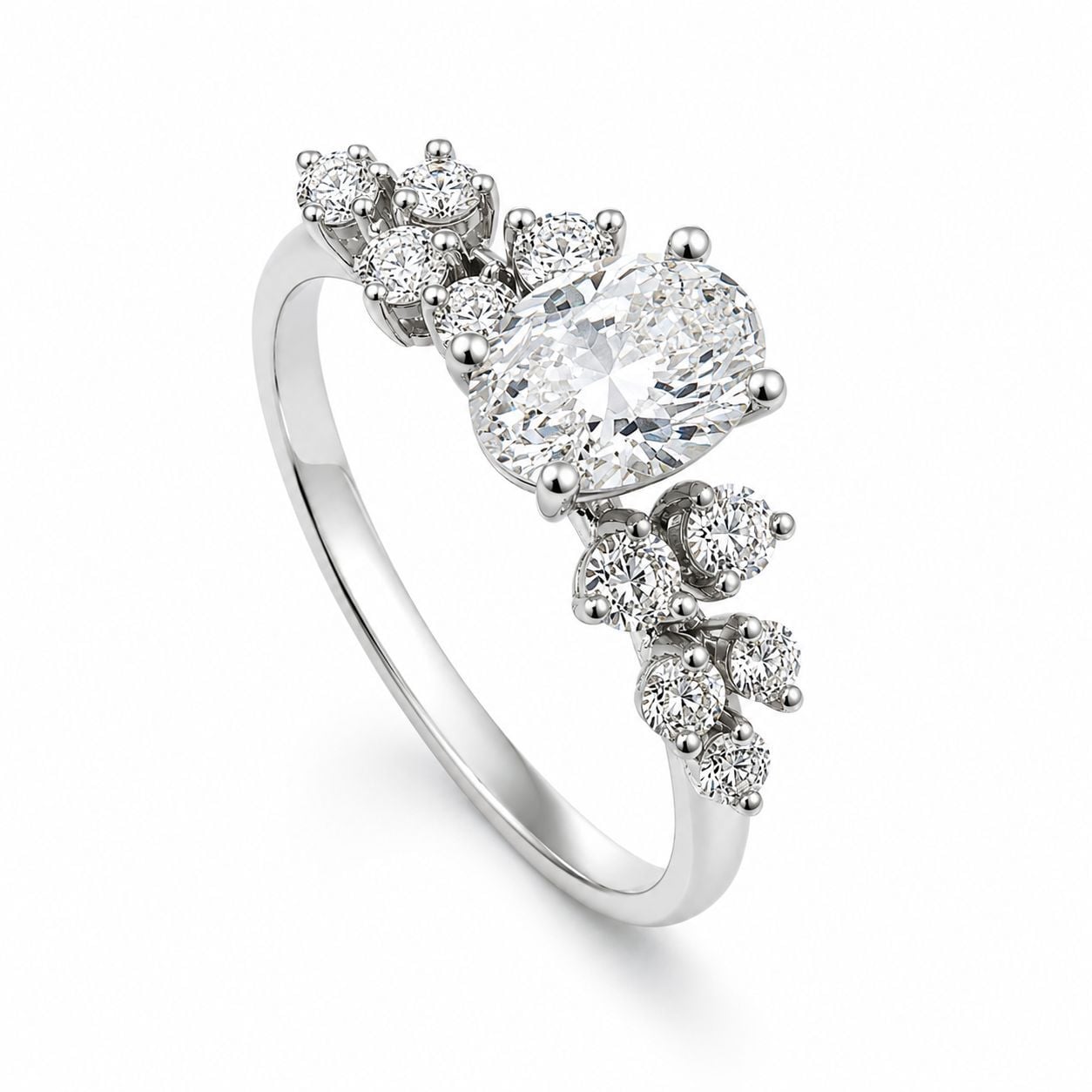 0.80 Karat Oval Kesim Pırlanta Yüzük