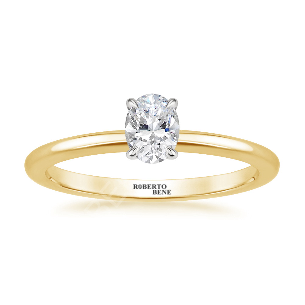 0.30 Karat Oval Kesim Tektaş Yüzük