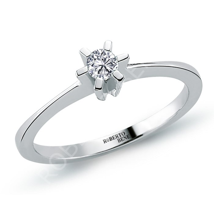 0.10 Karat F Renk Tektaş Pırlanta Yüzük