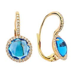 Topaz Taşlı Van Cat Pırlanta Küpe