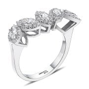 1.30 Karat Pırlantalı Markiz Kesim Beştaş Yüzük