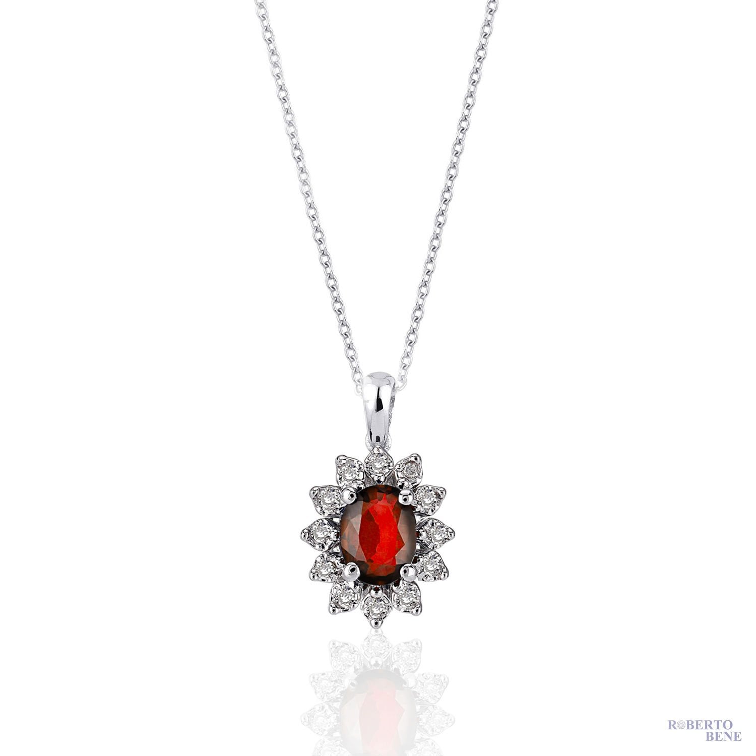 0.45 Karat Oval Taşlı Anturaj Pırlanta Kolye