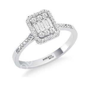 0.32 Karat Baget Pırlanta Tektaş Yüzük