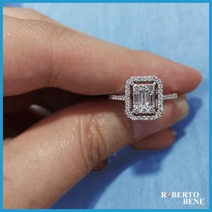 0.41 Karat Baget Pırlanta Tektaş Yüzük