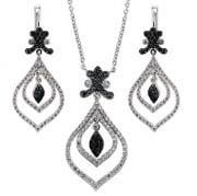 Siyah Beyaz Pırlantalı Set