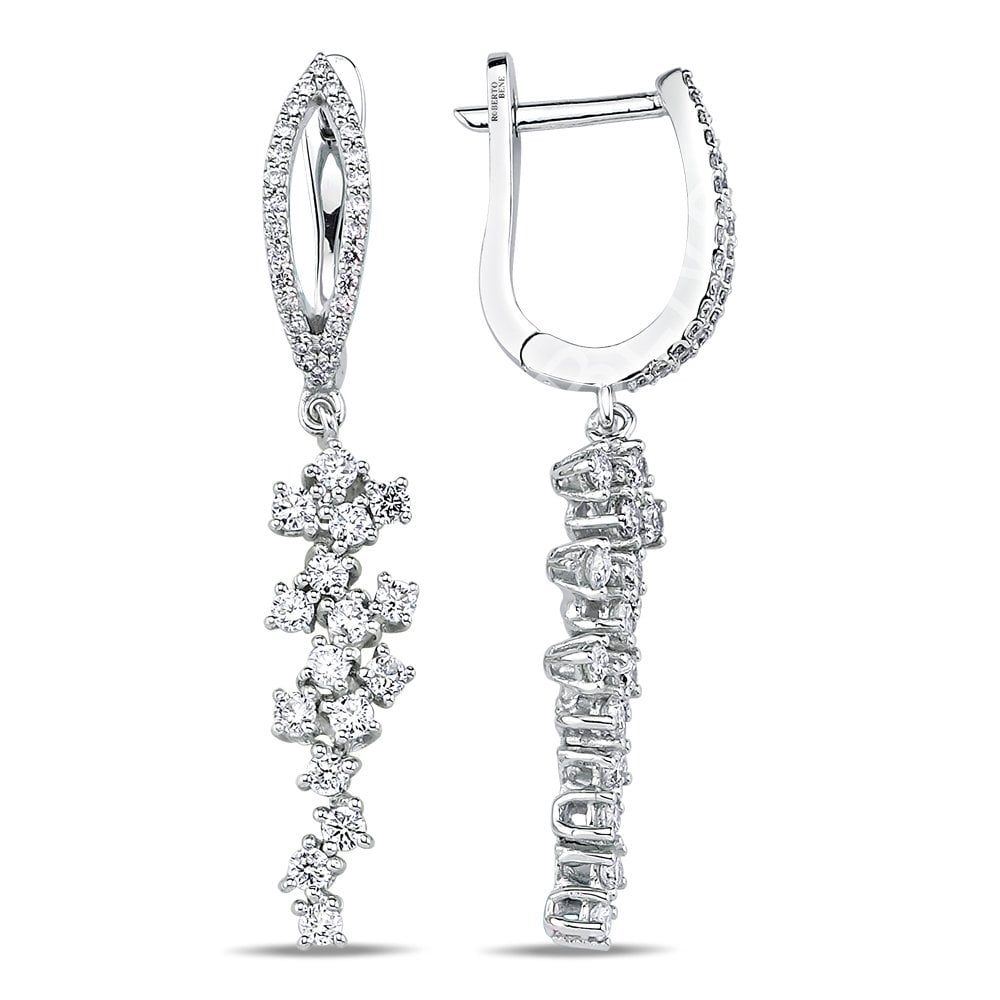 1.11 Karat F Renk Pırlanta Tektaş Set Küpe | Roberto Bene