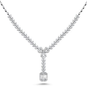 3.08 Karat F Renk Bagetli Pırlanta Gerdanlık