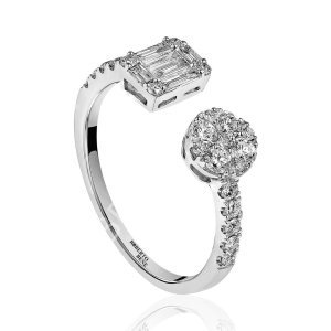 0.57 Karat Pırlantalı Baget Yüzük