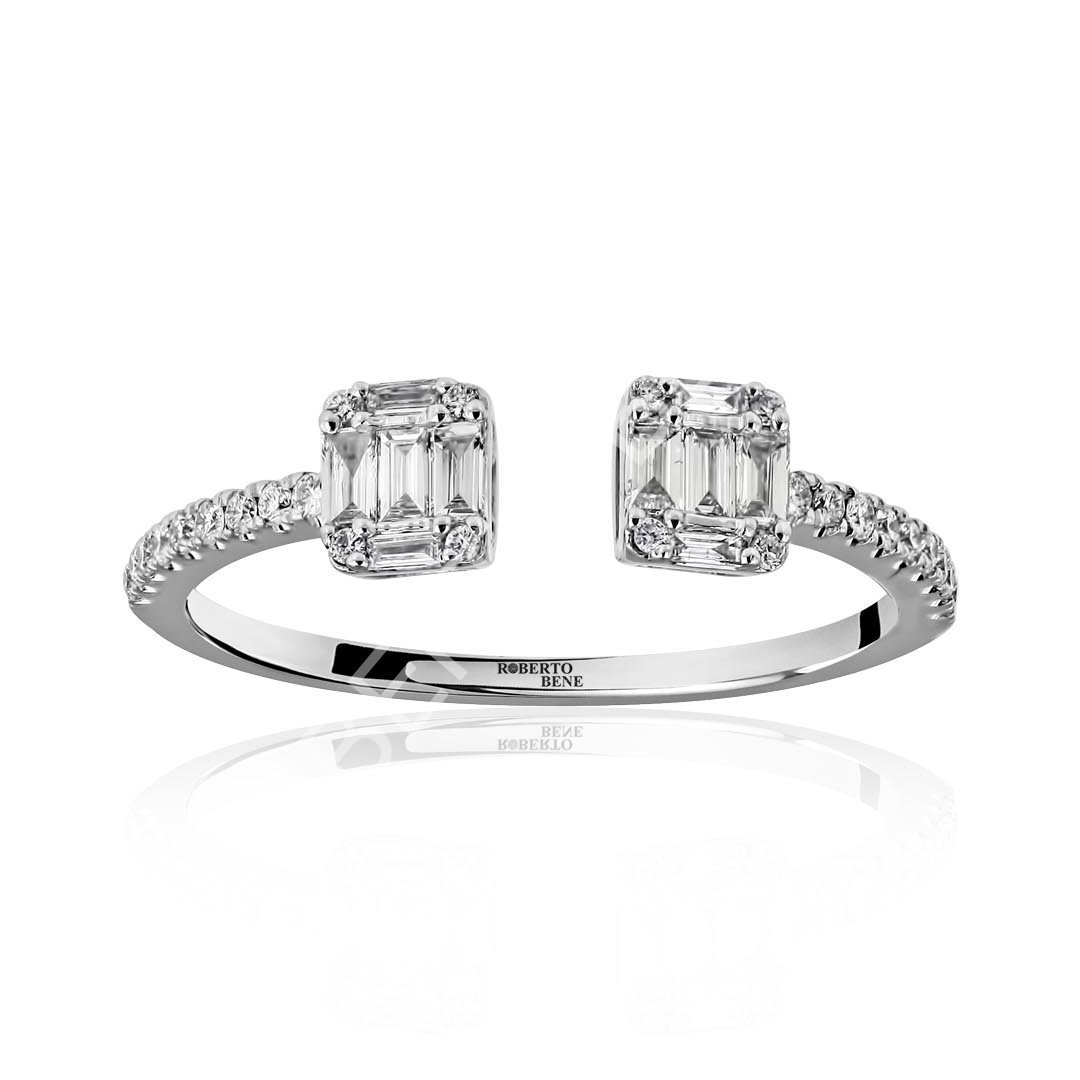 0.24 Karat Pırlantalı Baget Yüzük