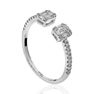 0.24 Karat Pırlantalı Baget Yüzük