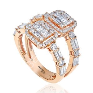 1.74 Karat Pırlantalı İkili Tasarım Baget Yüzük